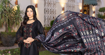 JET BLACK | CAMBRIC COTTON | RTW | SHIRT, TROUSER & DUPATTA