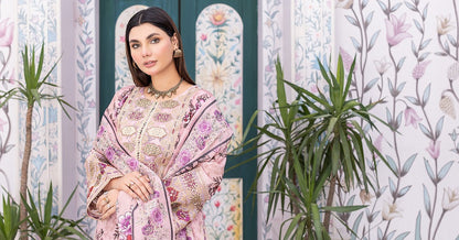Baby Pink | 3-Piece Ready-to-Wear | Khaddar | Shirt, Trouser & Dupatta